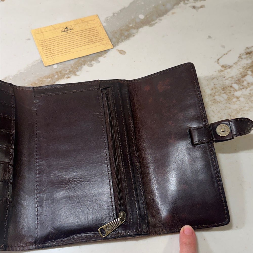 Patricia Nash Leather Leopard Print and Brown Leather Wallet - Picture 5 of 7